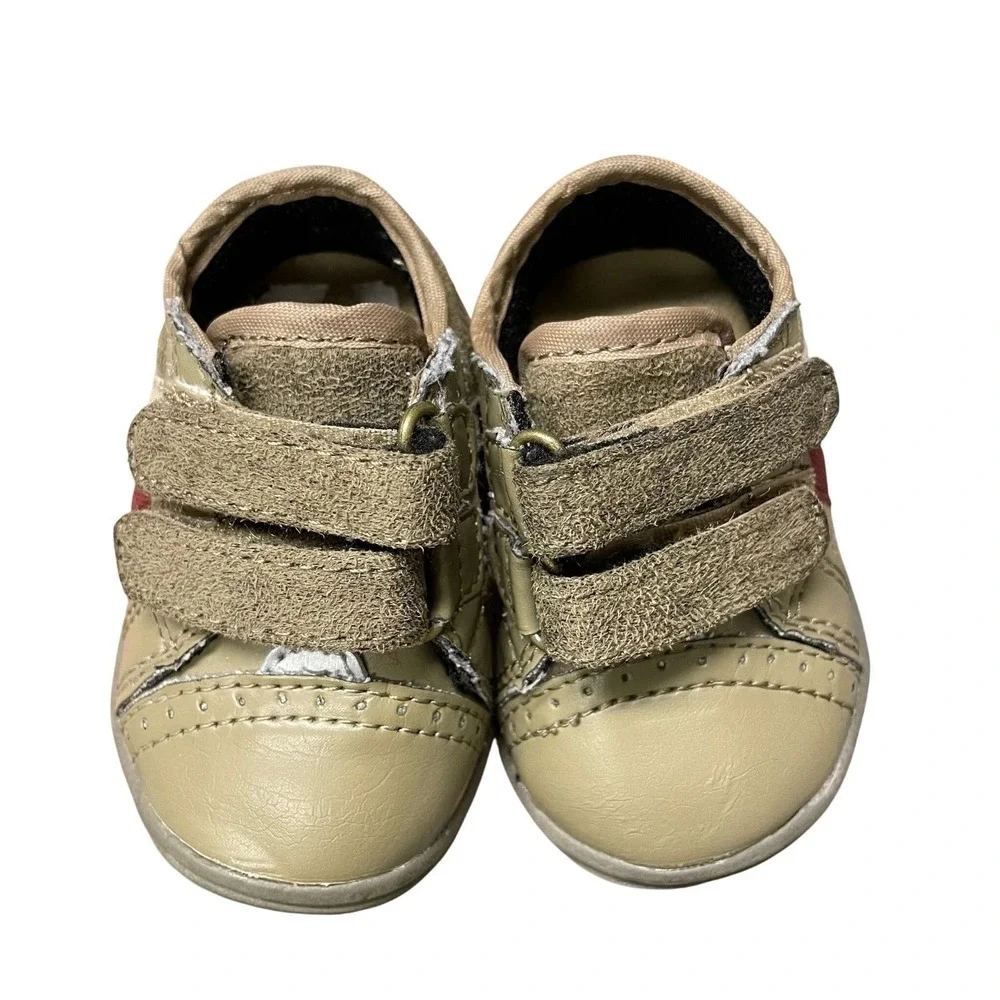 Wee Walkers Orson Sneakers Tan Wingtip Strap Toddler Boys Size 1/6-12 Months